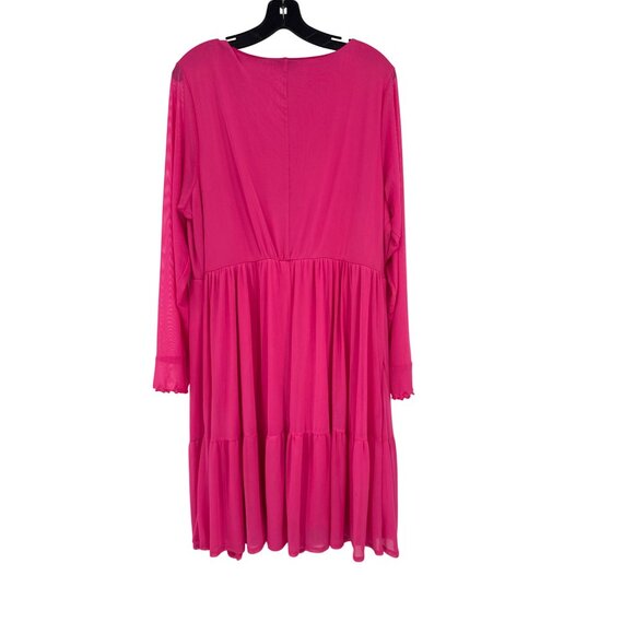 Torrid Womens Ruffle Tiered Mini Dress Mesh Pink size 2X plus - Picture 4 of 8
